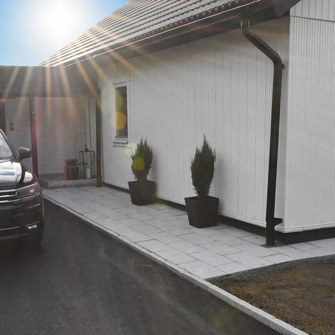 Trädgårdskantsten Mini Rustik Grå 500x150x75 | Stenbolaget.